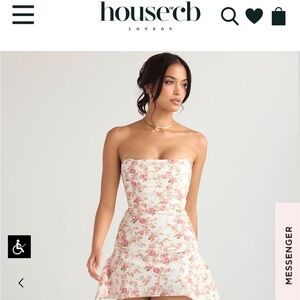 House of CB JASMINE ROSE PRINT DRAPED CORSET MINI DRESS size XS (approx 00-0)